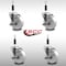Service Caster 4'' SS Nylon Swivel 7/8'' Expanding Stem Caster Set with Brake, 4PK SCC-SSEX20S414-NYS-TLB-78-4 - alternate 4